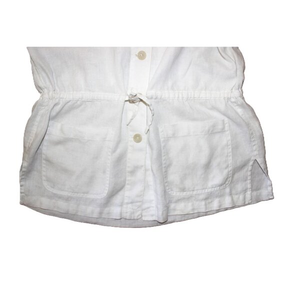 JONES NEW YORK 100% Linen Shirt Jacket in Crisp White - Petite M - Picture 10 of 11